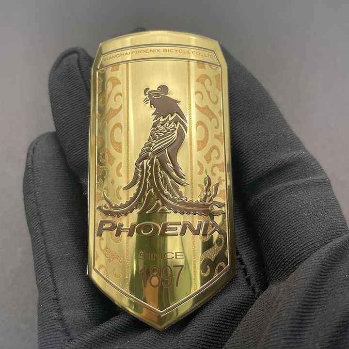 厂家铭牌定制自行车标牌锌合金头标冲压激凸拉丝压弧标牌铭牌批发